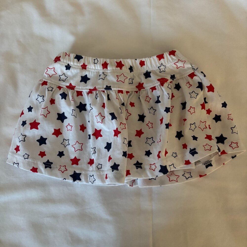 NWOT Americana girls 6-9 months red, white & blue star skort